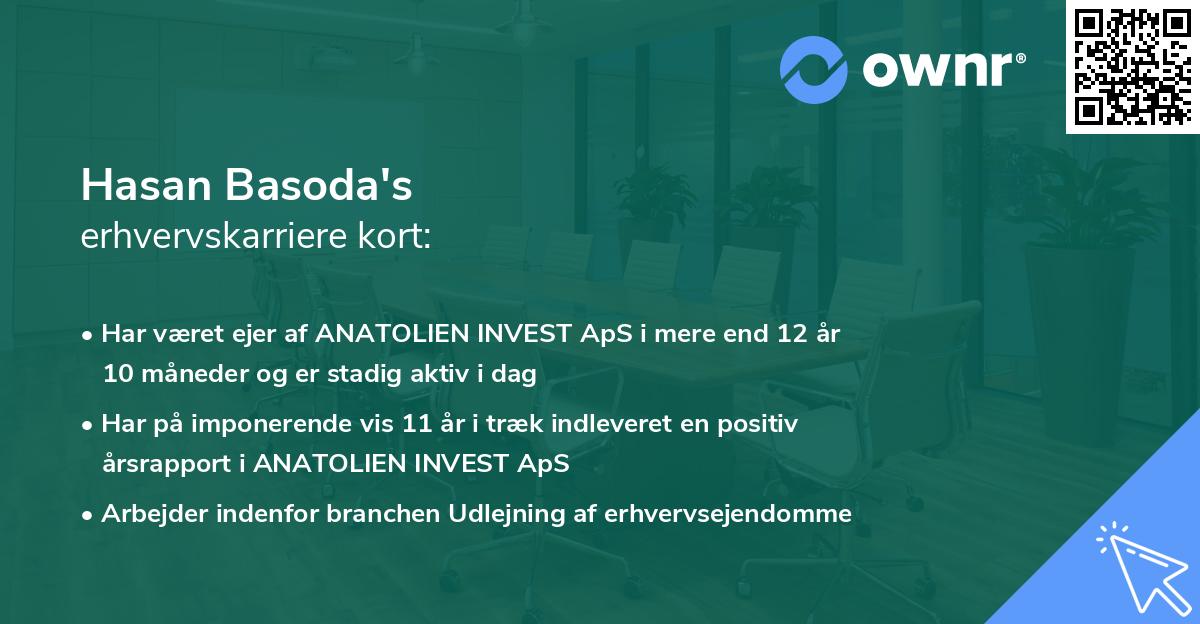 Hasan Basoda's erhvervskarriere kort