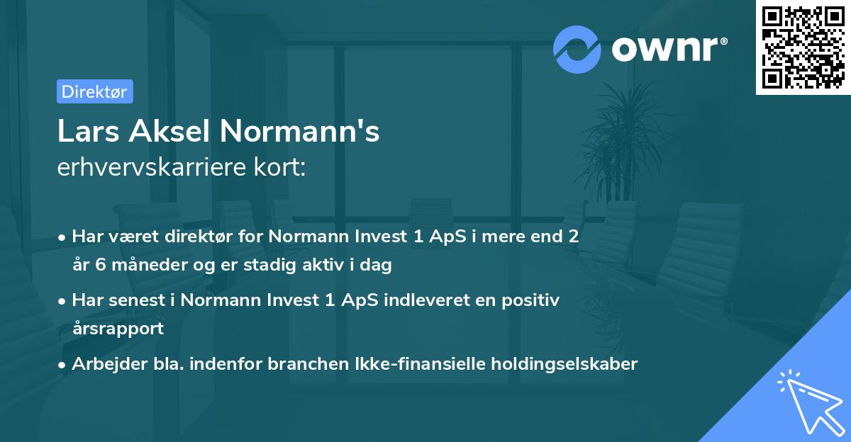 Lars Aksel Normann's erhvervskarriere kort