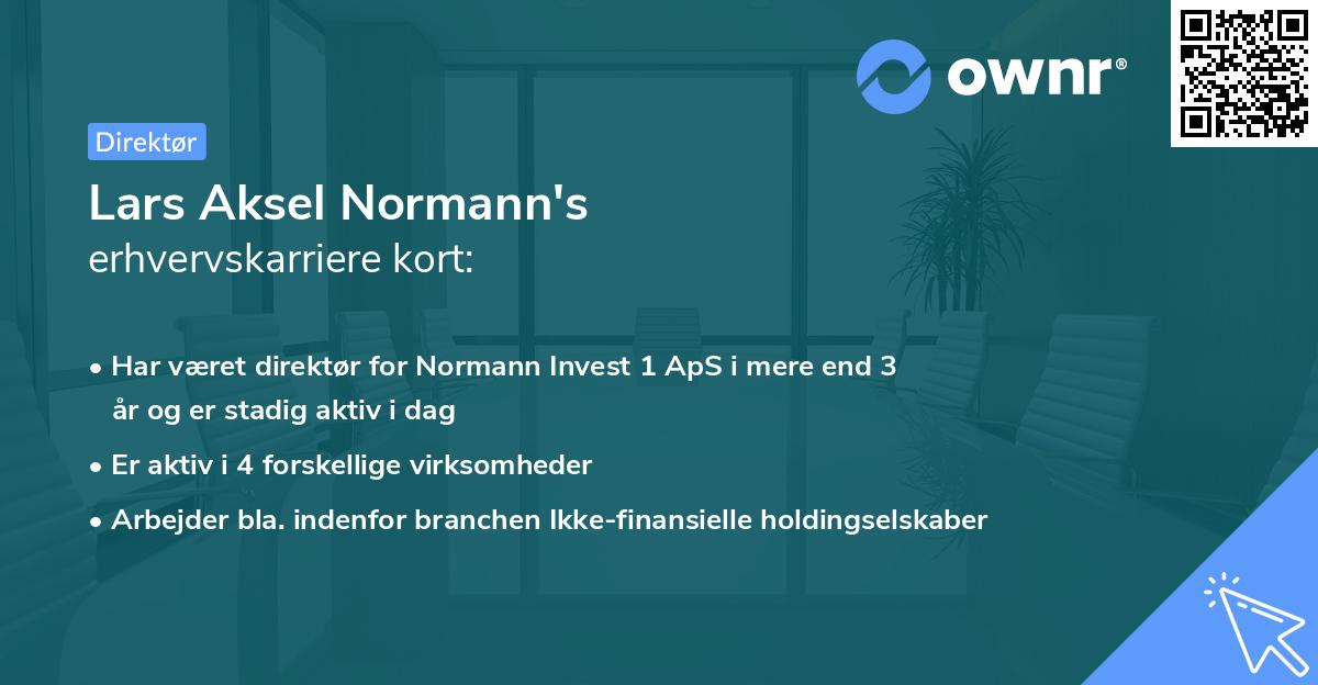 Lars Aksel Normann's erhvervskarriere kort