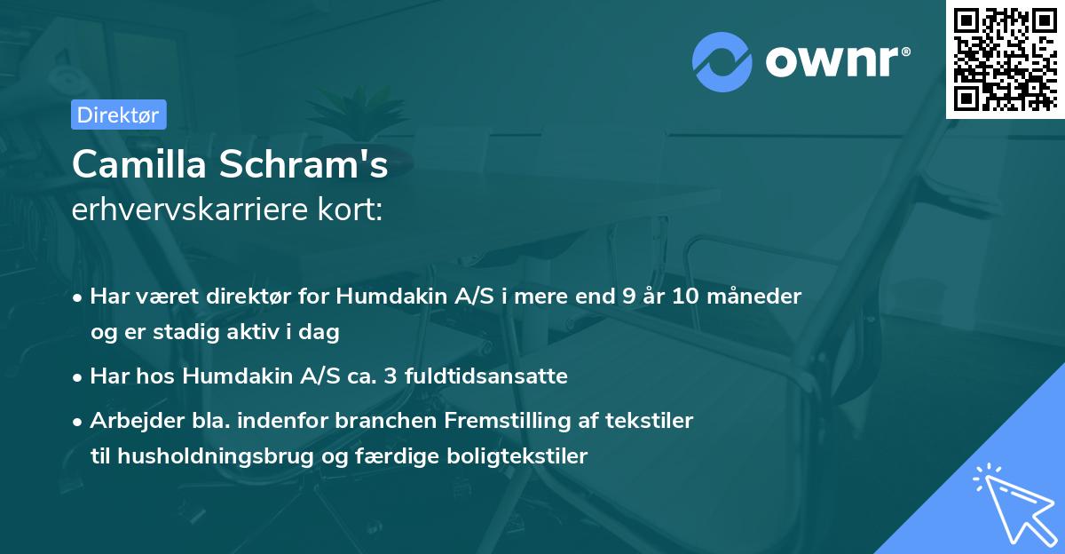 Camilla Schram's erhvervskarriere kort