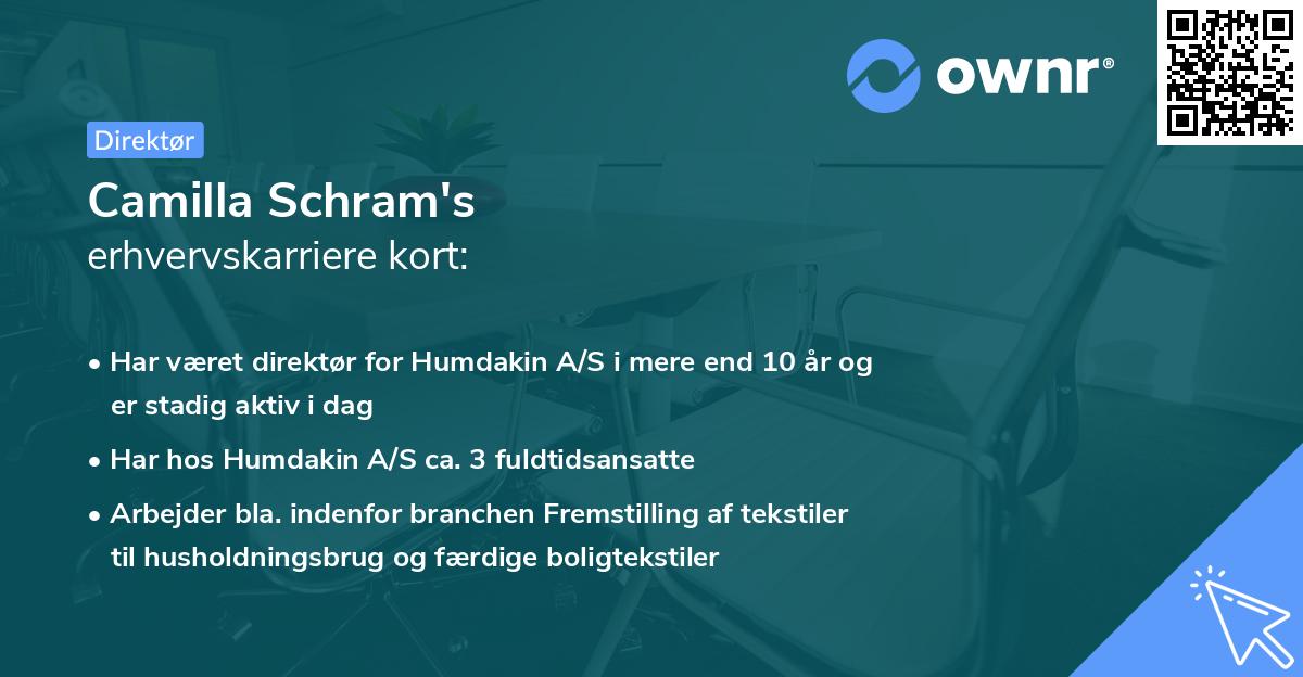 Camilla Schram's erhvervskarriere kort