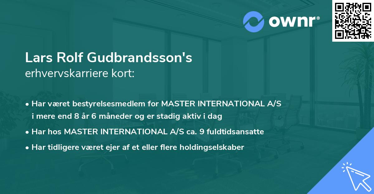 Lars Rolf Gudbrandsson's erhvervskarriere kort