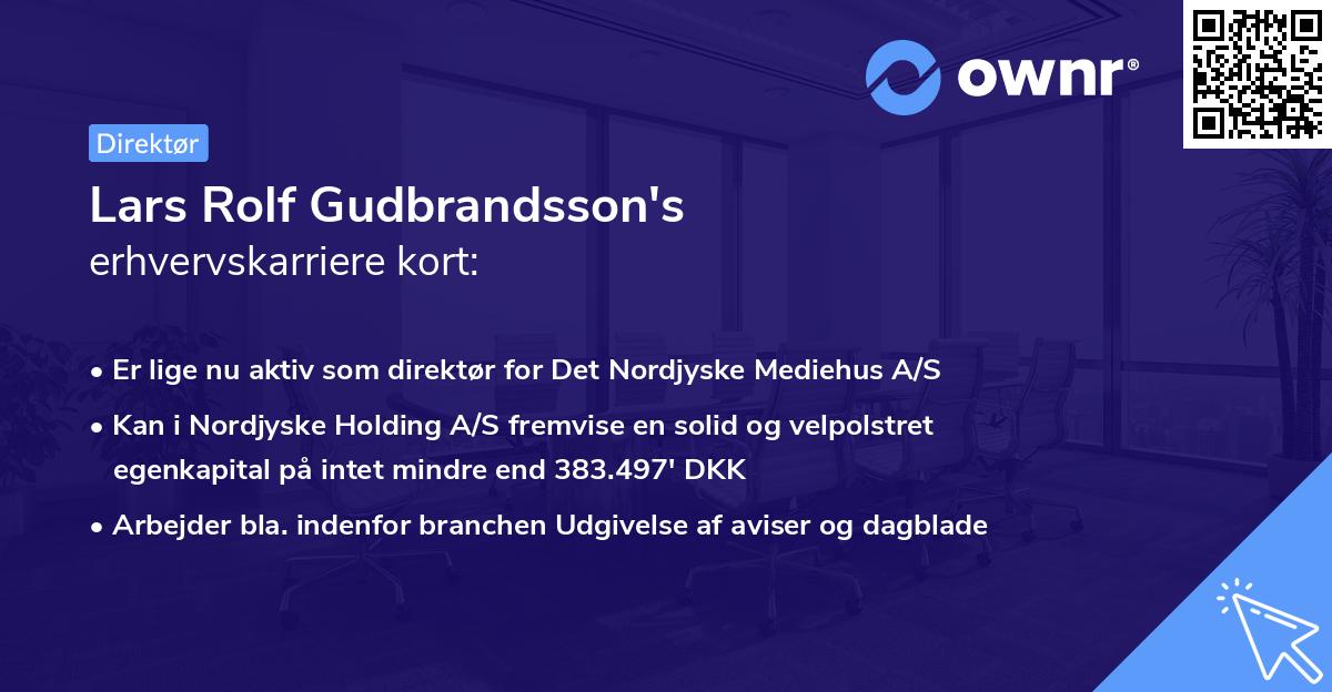 Lars Rolf Gudbrandsson's erhvervskarriere kort