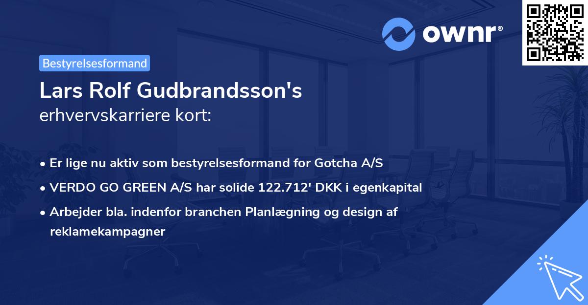 Lars Rolf Gudbrandsson's erhvervskarriere kort