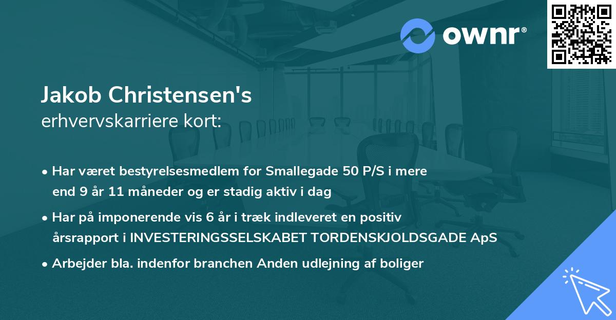 Jakob Christensen's erhvervskarriere kort