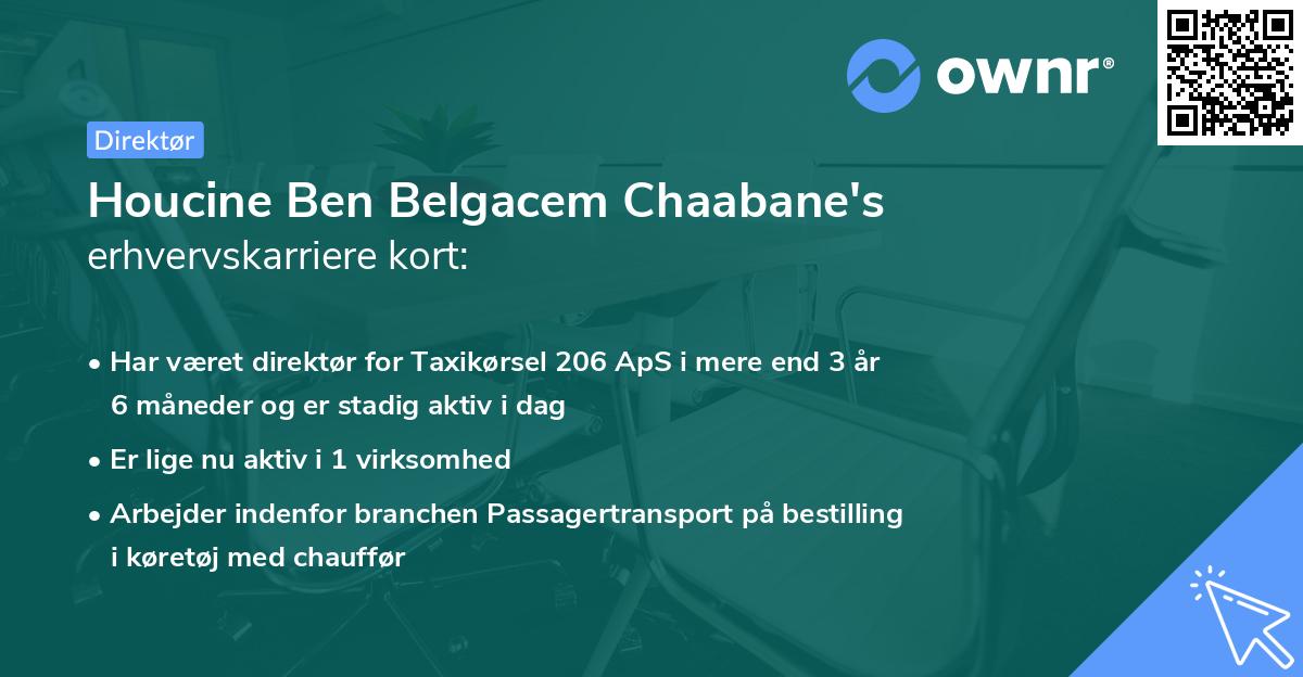 Houcine Ben Belgacem Chaabane's erhvervskarriere kort