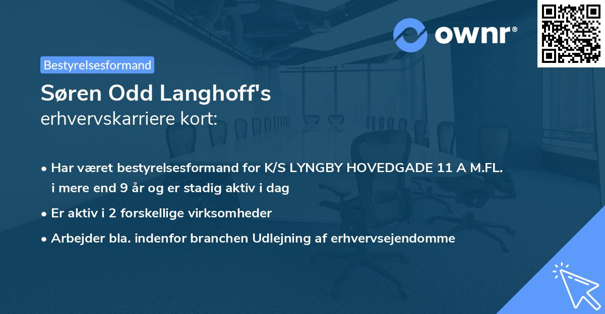 Søren Odd Langhoff's erhvervskarriere kort