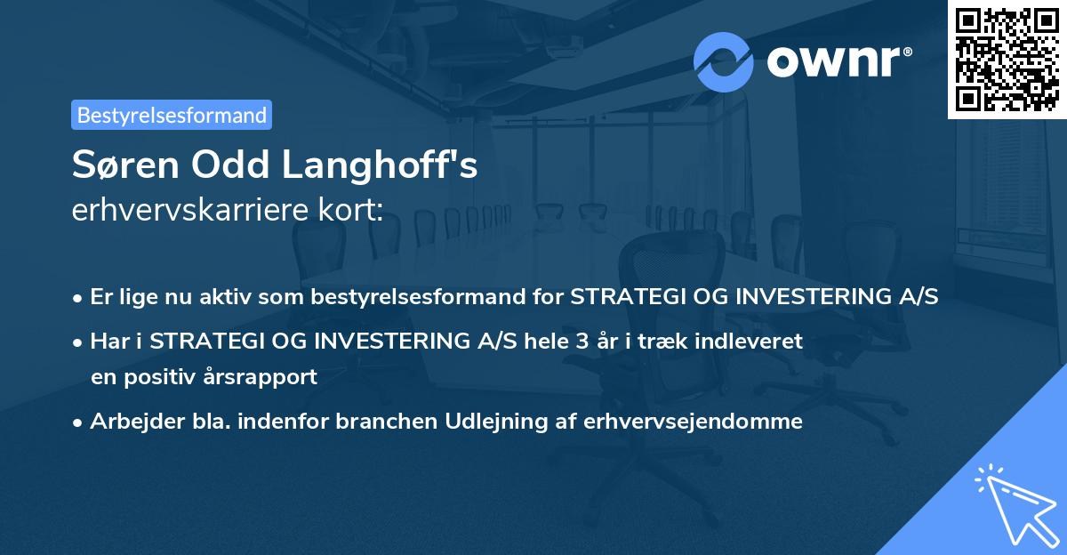 Søren Odd Langhoff's erhvervskarriere kort