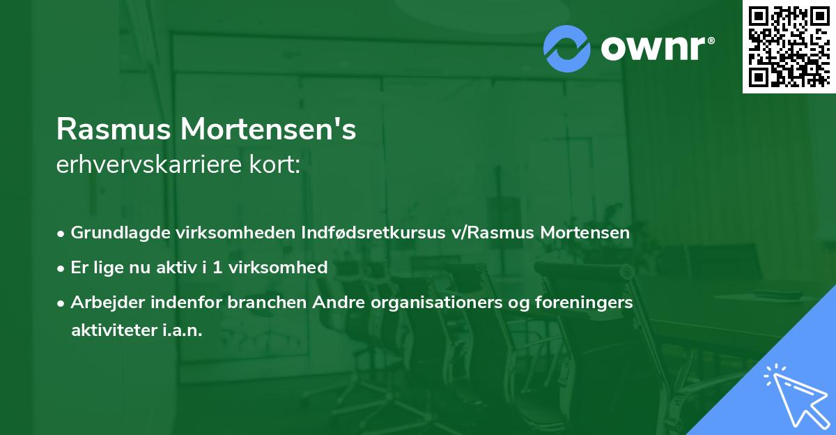 Rasmus Mortensen's erhvervskarriere kort