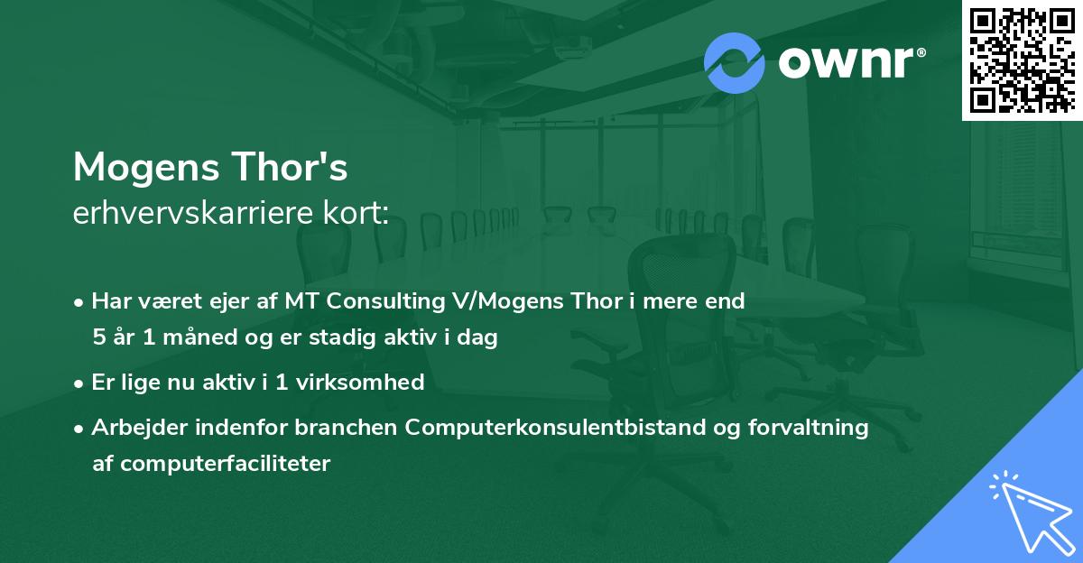 Mogens Thor's erhvervskarriere kort