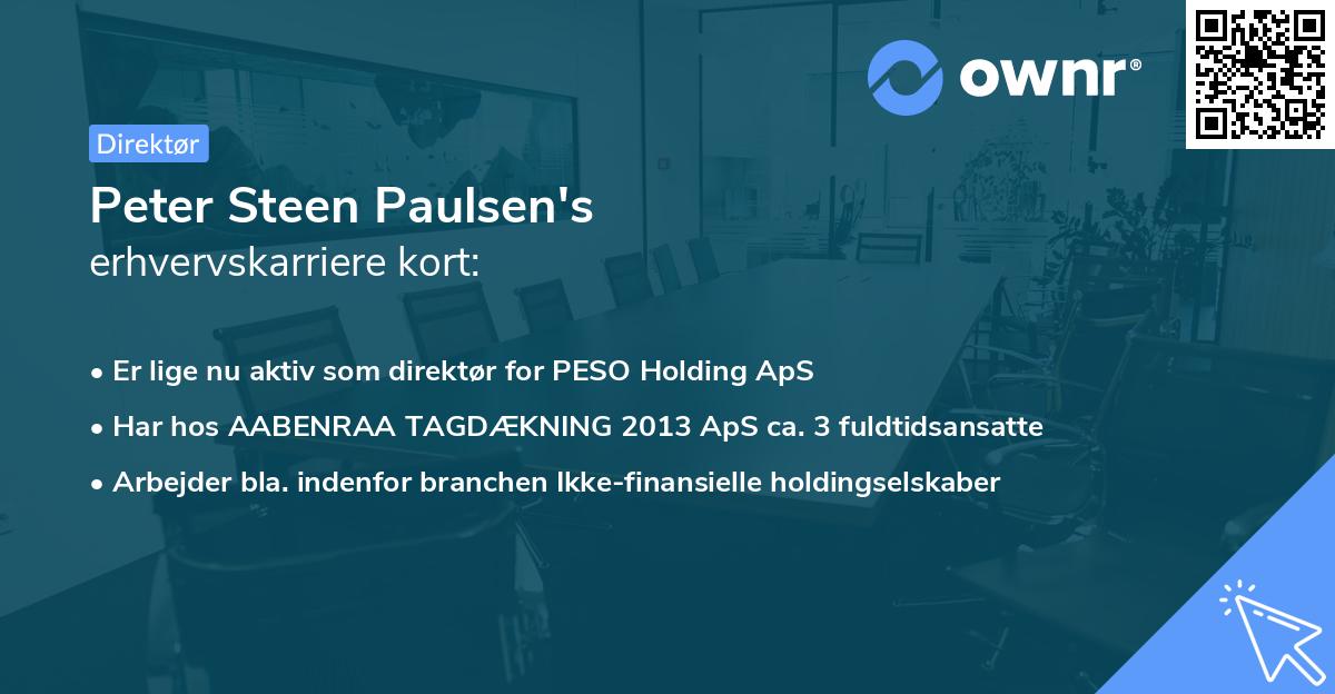 Peter Steen Paulsen's erhvervskarriere kort