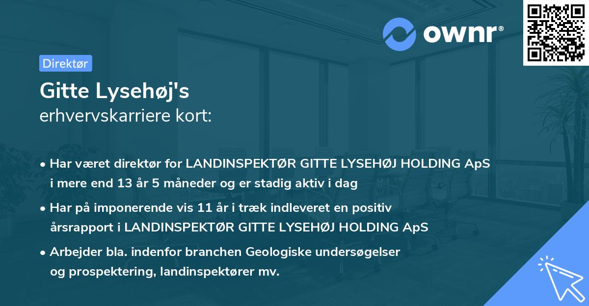 Gitte Lysehøj's erhvervskarriere kort