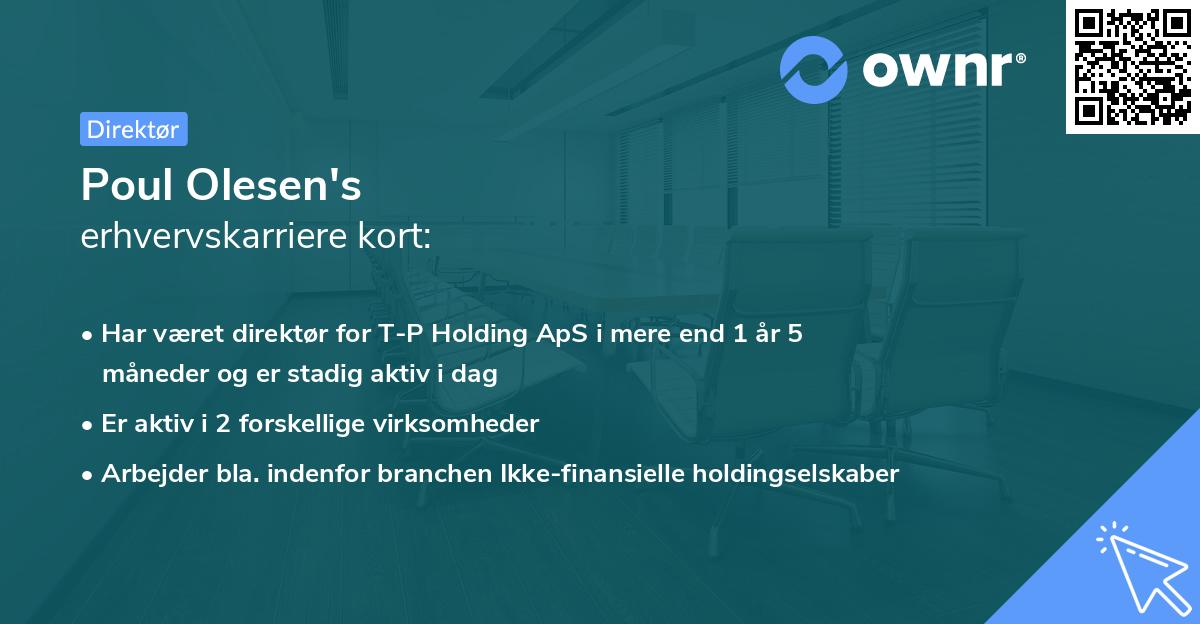 Poul Olesen's erhvervskarriere kort
