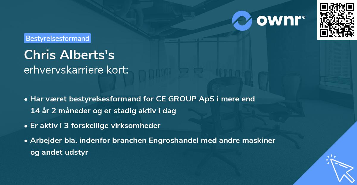 Chris Alberts's erhvervskarriere kort