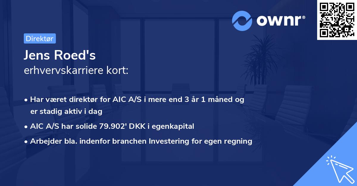 Jens Roed's erhvervskarriere kort