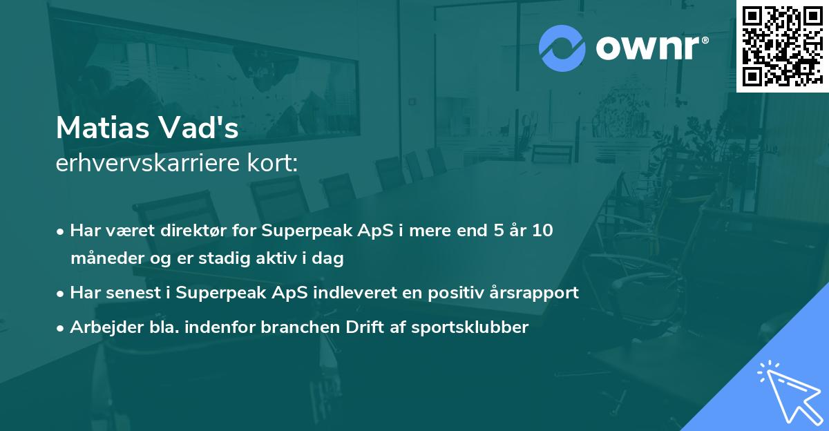 Matias Vad's erhvervskarriere kort