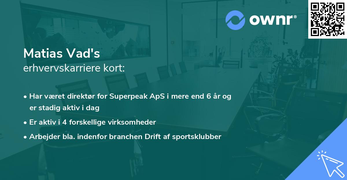Matias Vad's erhvervskarriere kort