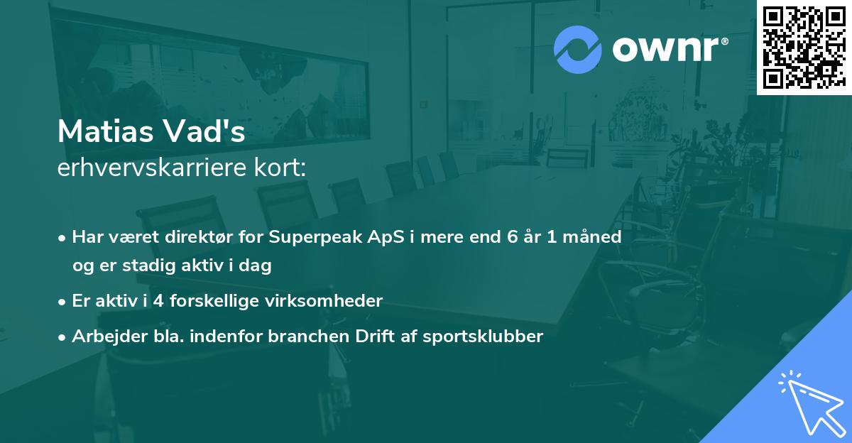 Matias Vad's erhvervskarriere kort