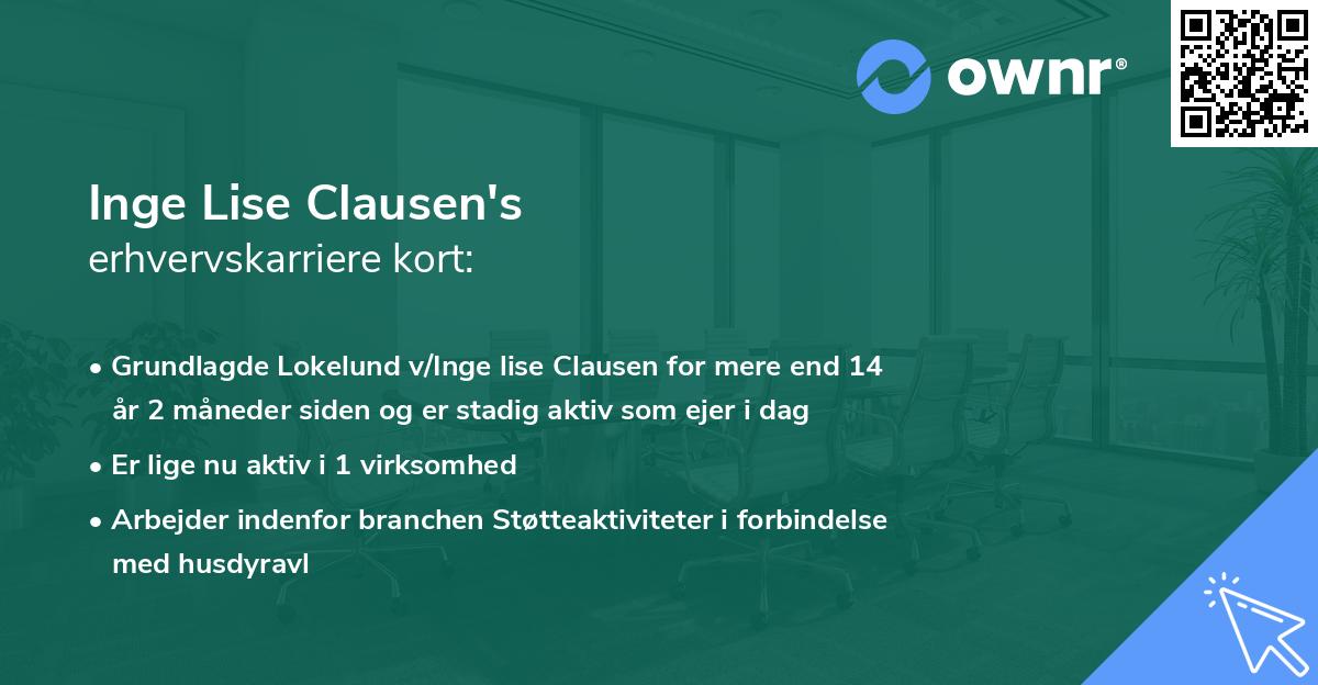 Inge Lise Clausen's erhvervskarriere kort