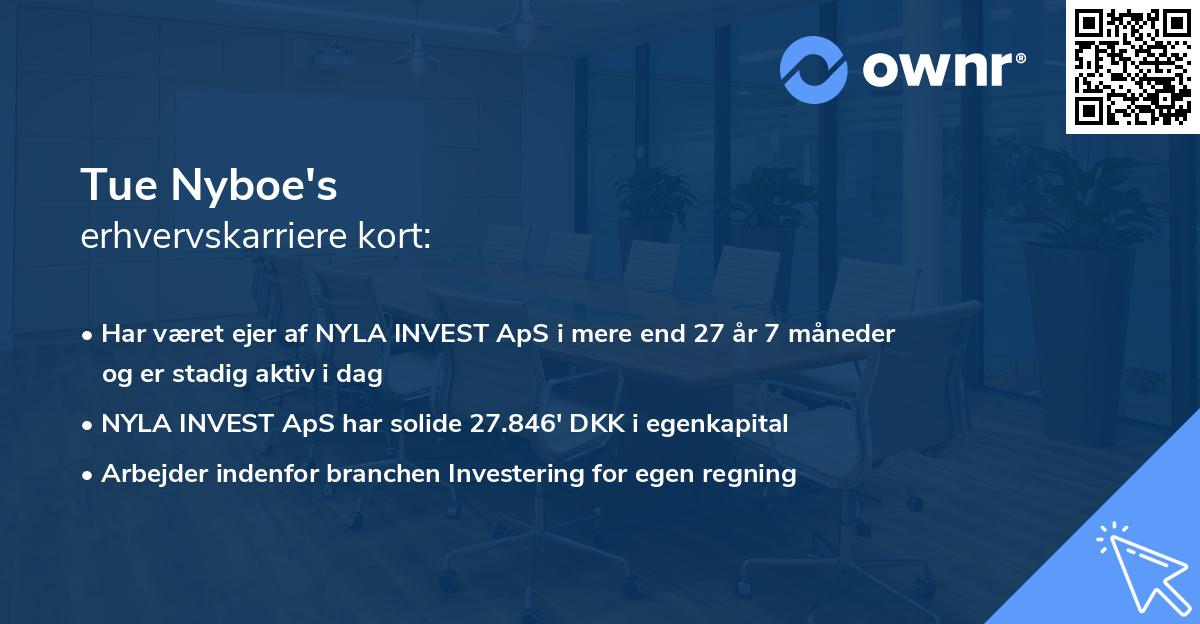 Tue Nyboe's erhvervskarriere kort