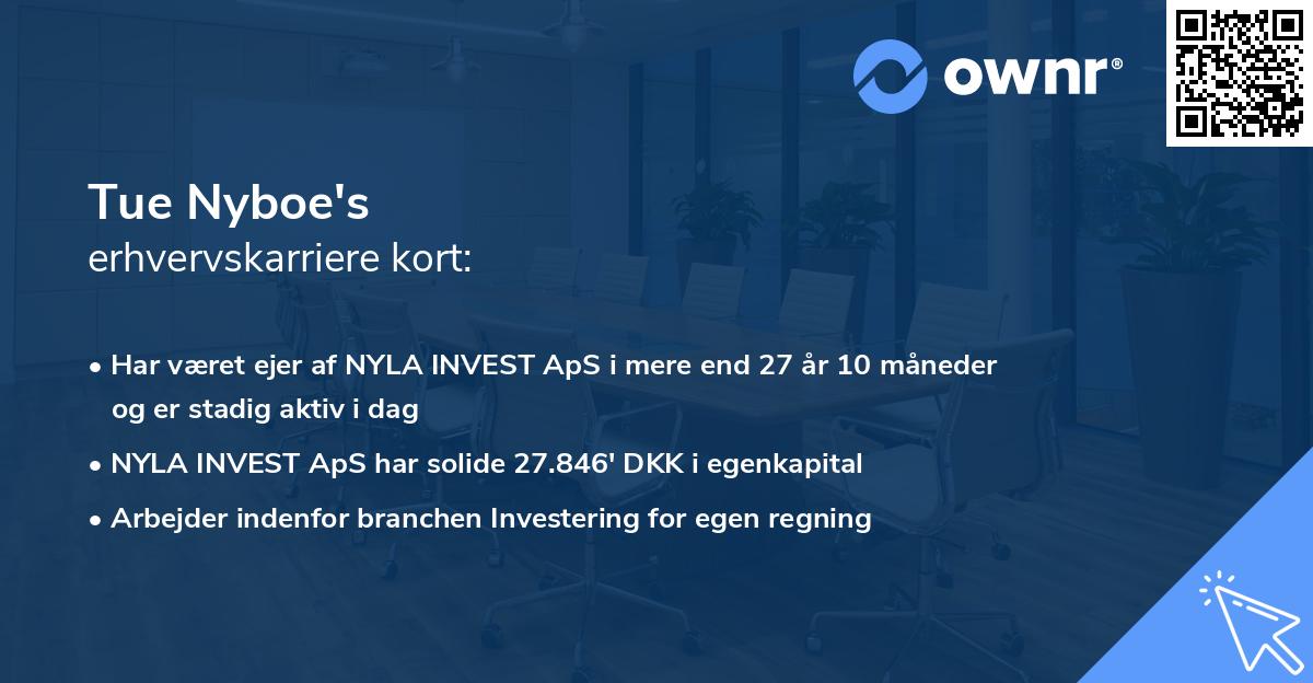 Tue Nyboe's erhvervskarriere kort