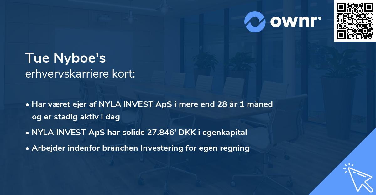 Tue Nyboe's erhvervskarriere kort