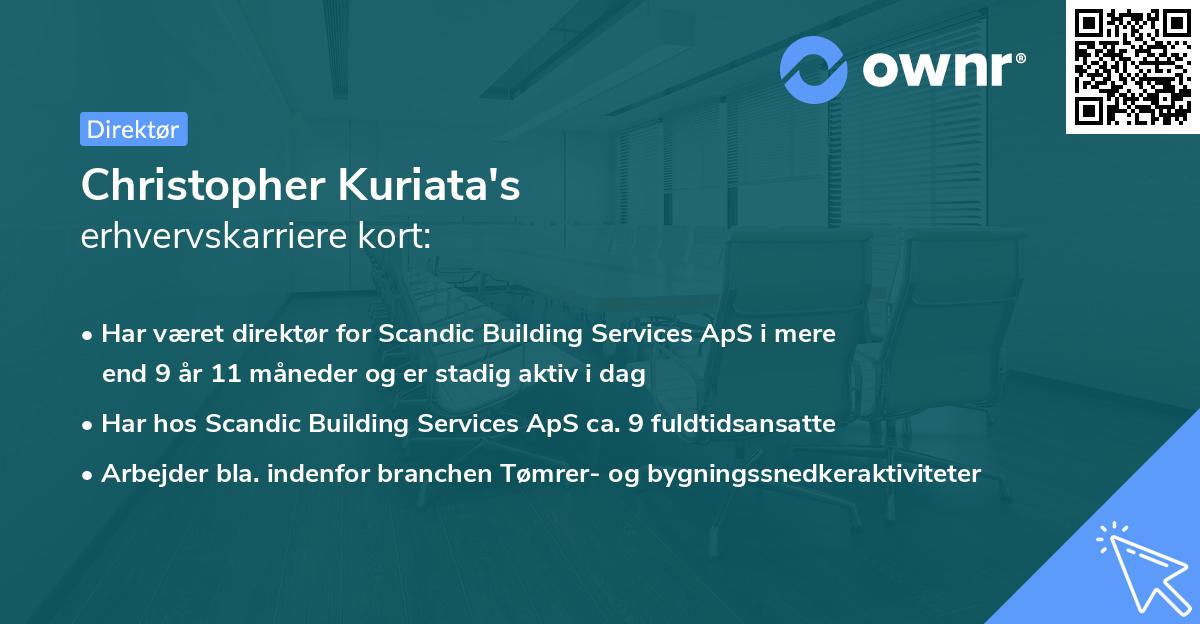 Christopher Kuriata's erhvervskarriere kort