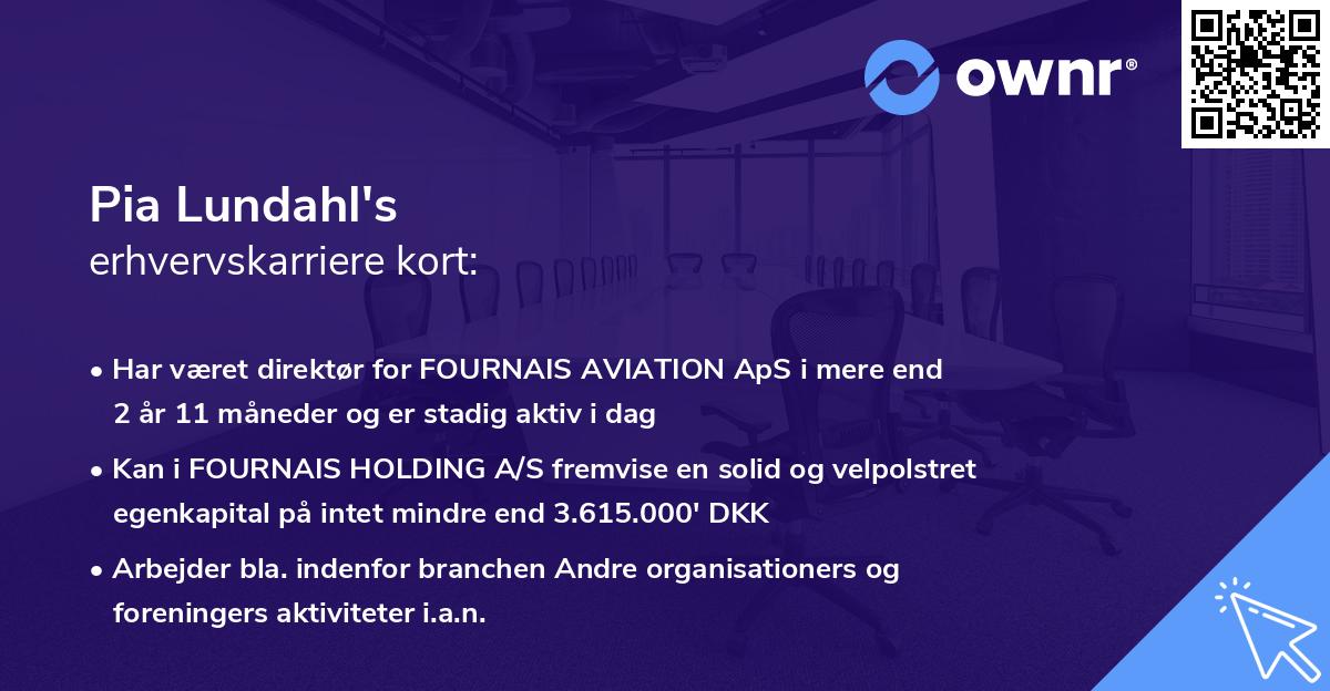 Pia Lundahl's erhvervskarriere kort