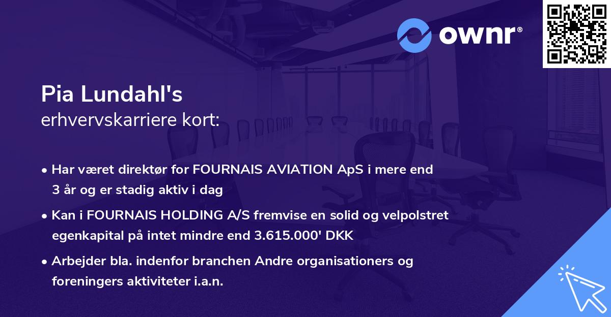 Pia Lundahl's erhvervskarriere kort