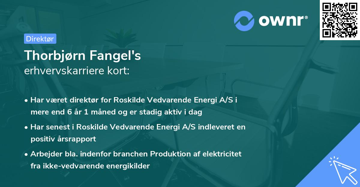 Thorbjørn Fangel's erhvervskarriere kort