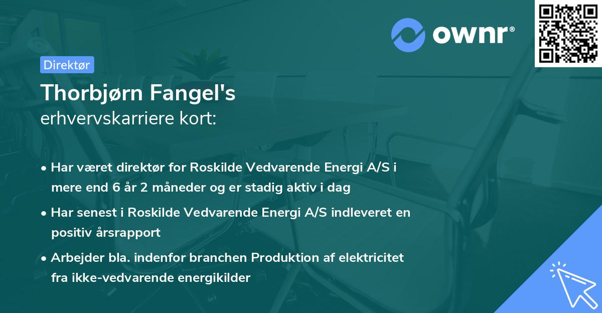 Thorbjørn Fangel's erhvervskarriere kort