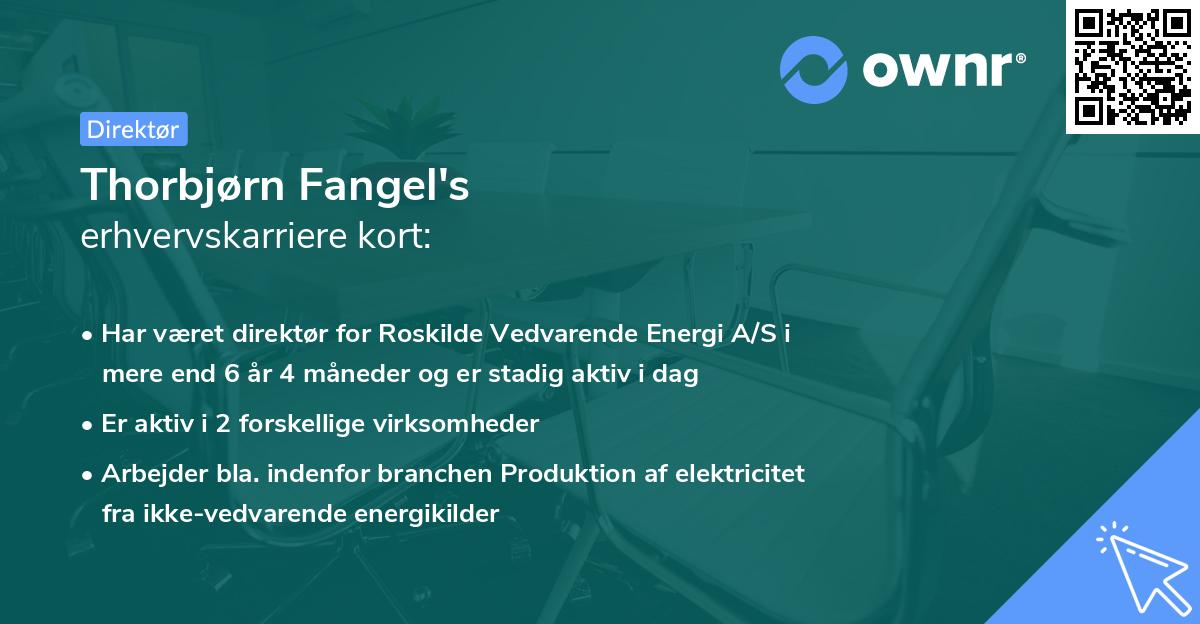 Thorbjørn Fangel's erhvervskarriere kort