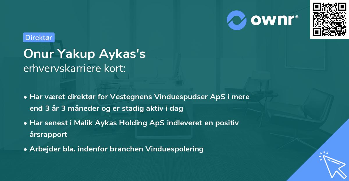 Onur Yakup Aykas's erhvervskarriere kort
