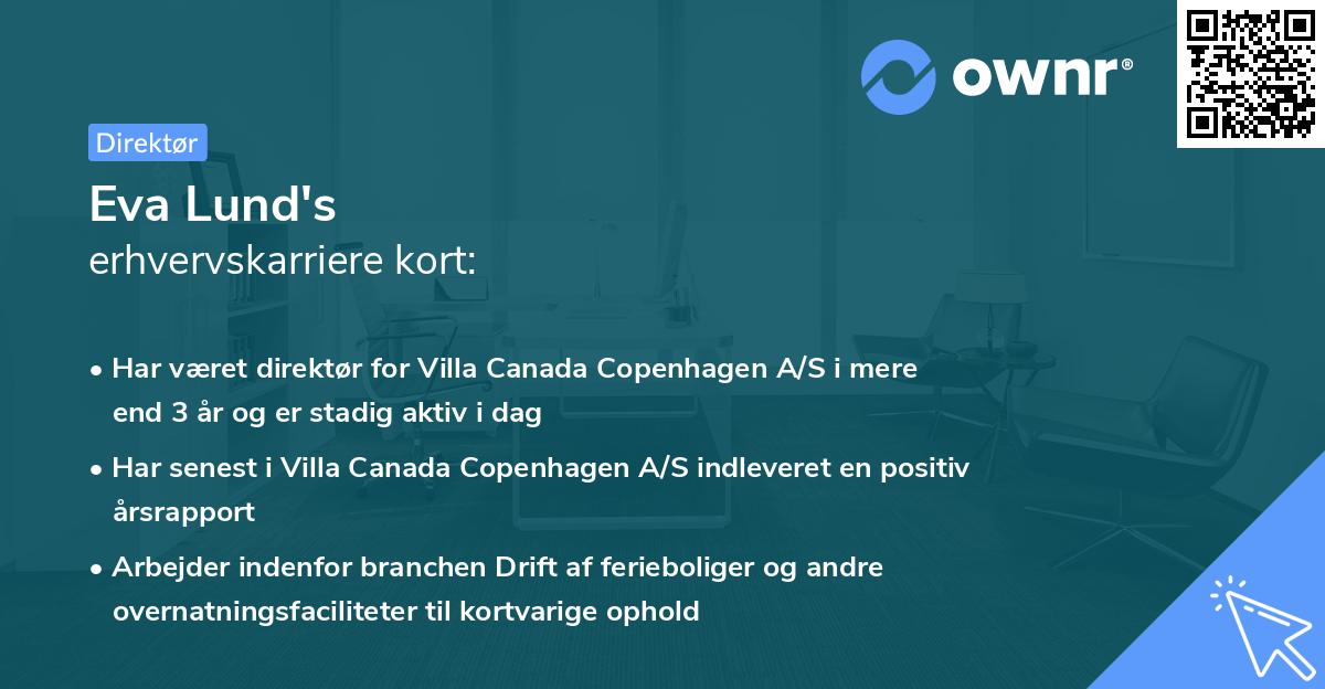 Eva Lund's erhvervskarriere kort