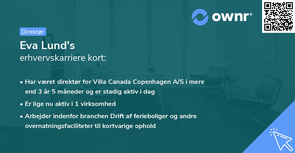 Eva Lund's erhvervskarriere kort