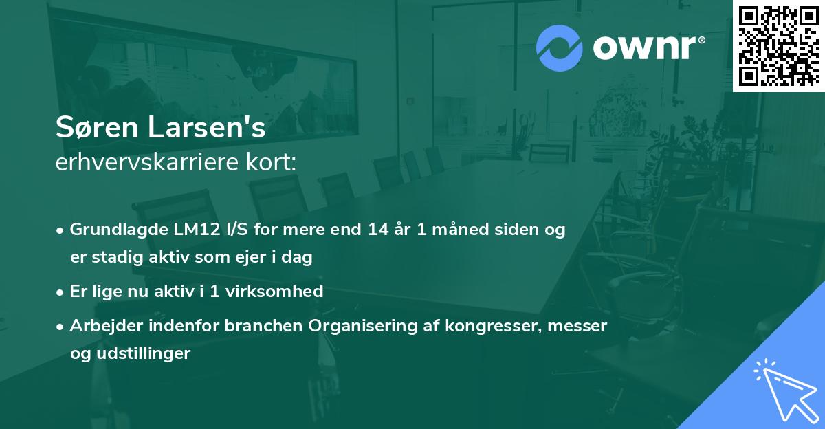 Søren Larsen's erhvervskarriere kort