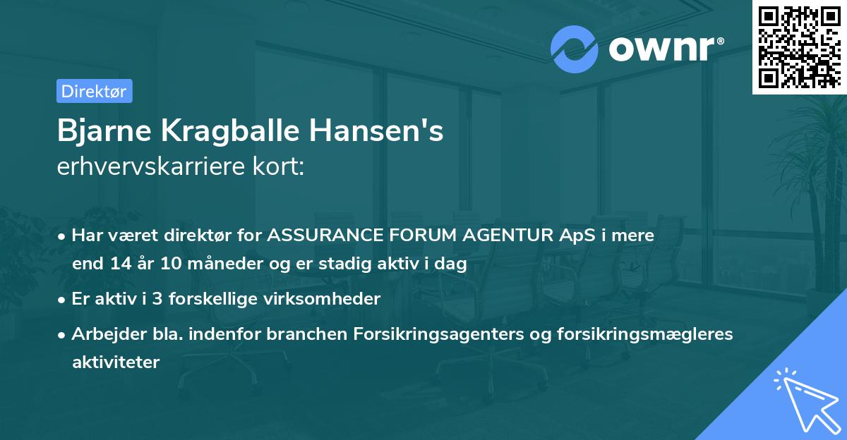 Bjarne Kragballe Hansen's erhvervskarriere kort
