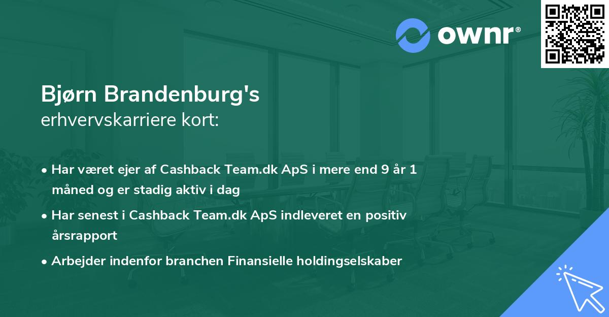 Bjørn Brandenburg's erhvervskarriere kort