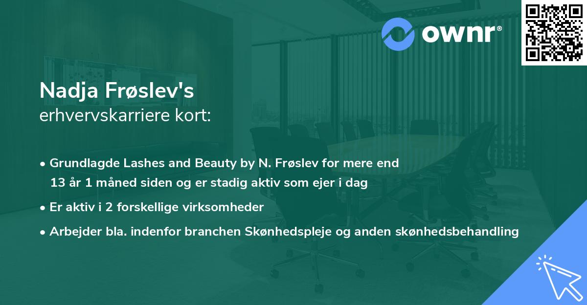 Nadja Frøslev's erhvervskarriere kort