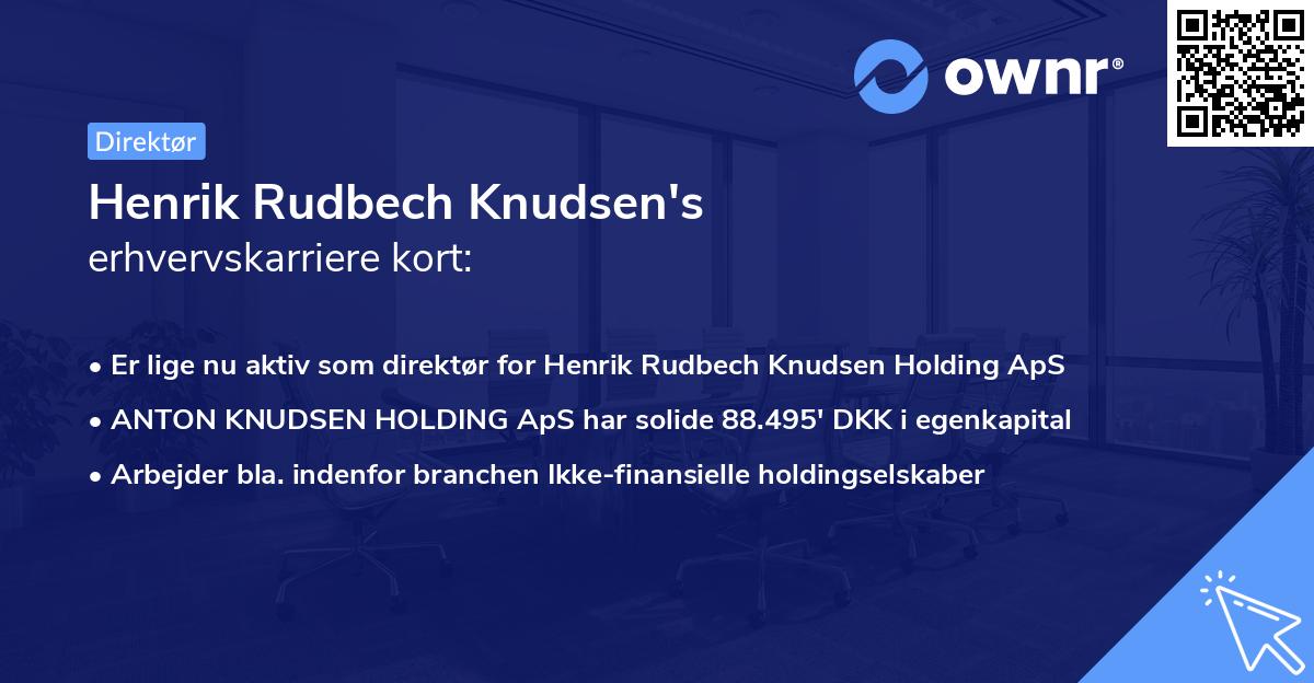 Henrik Rudbech Knudsen's erhvervskarriere kort