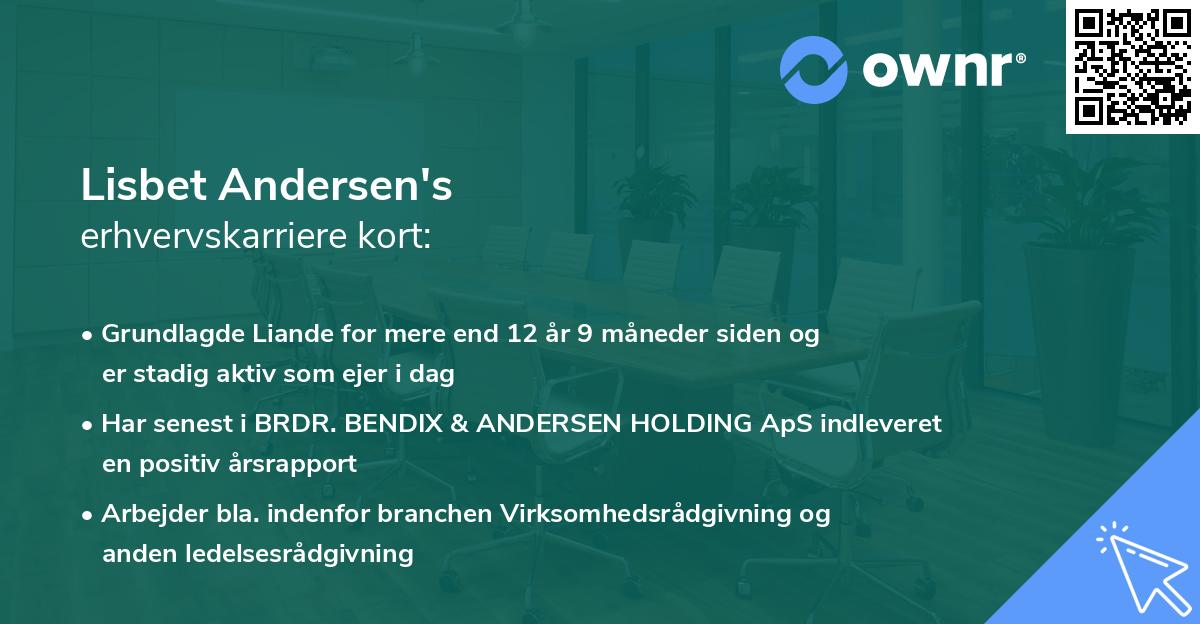 Lisbet Andersen's erhvervskarriere kort