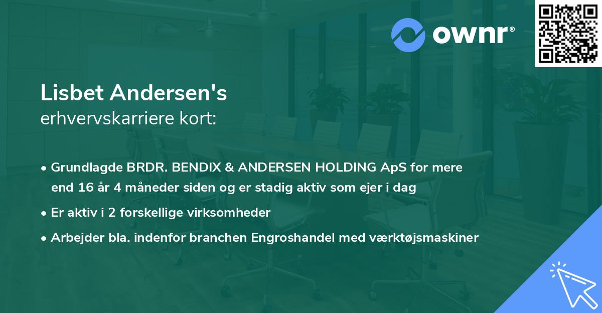 Lisbet Andersen's erhvervskarriere kort