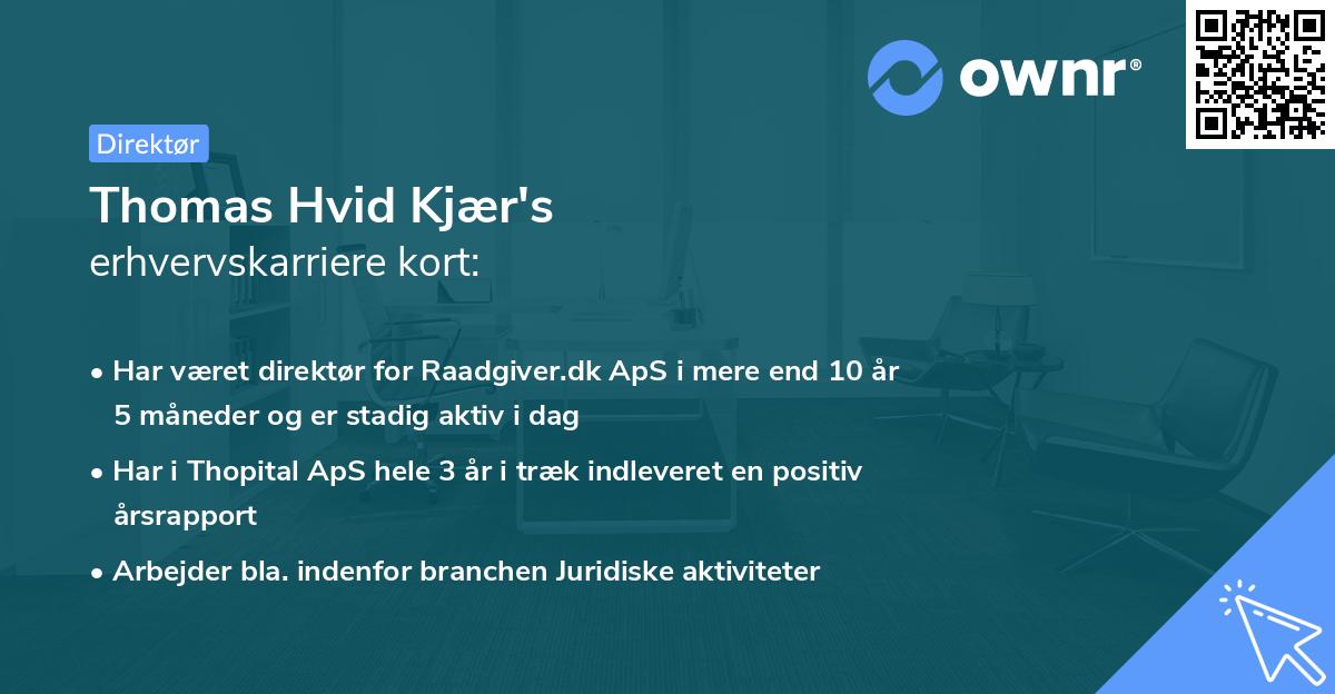 Thomas Hvid Kjær's erhvervskarriere kort