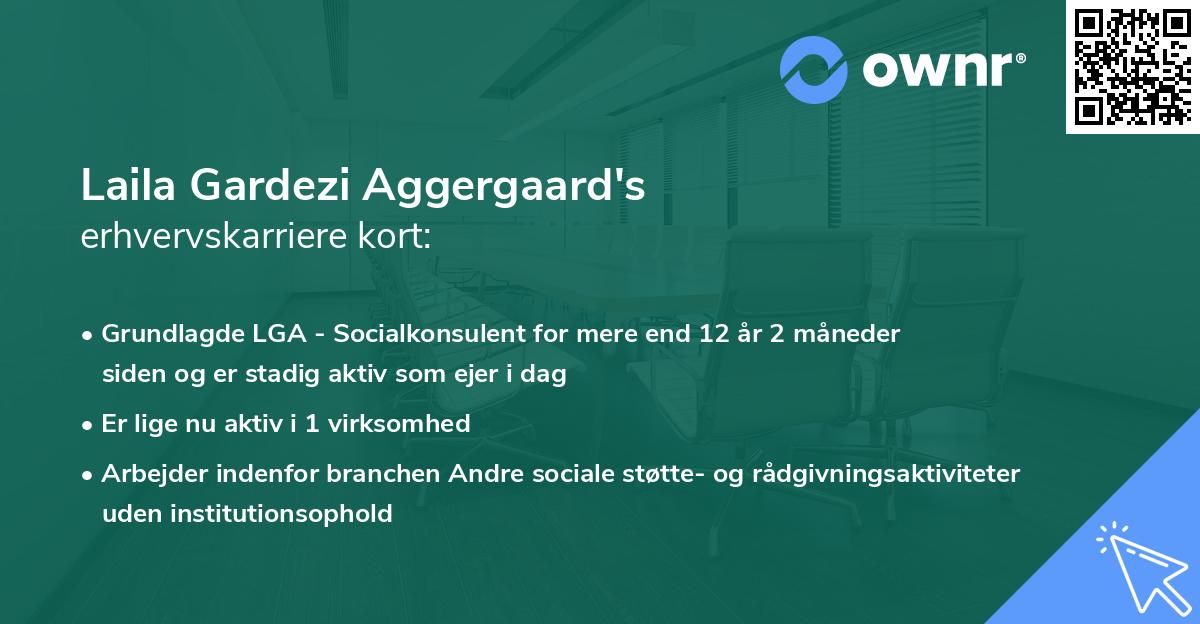 Laila Gardezi Aggergaard's erhvervskarriere kort