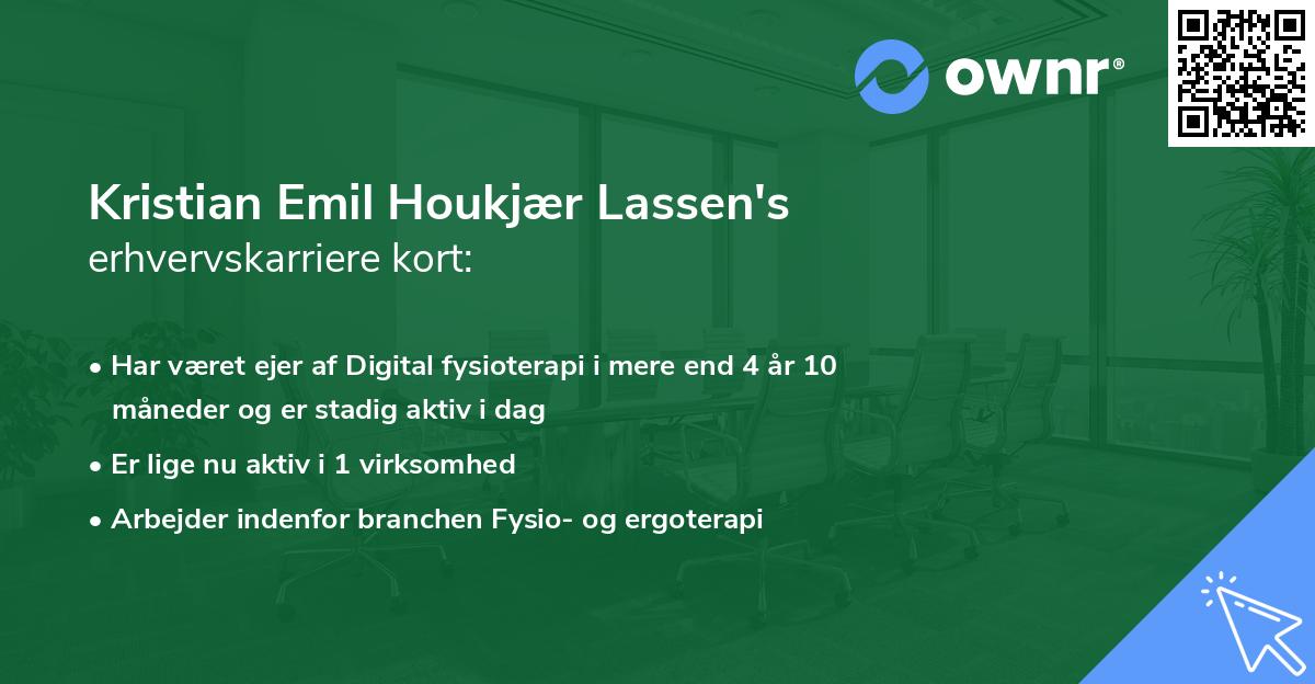 Kristian Emil Houkjær Lassen's erhvervskarriere kort