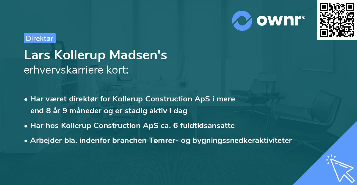 Lars Kollerup Madsen's erhvervskarriere kort