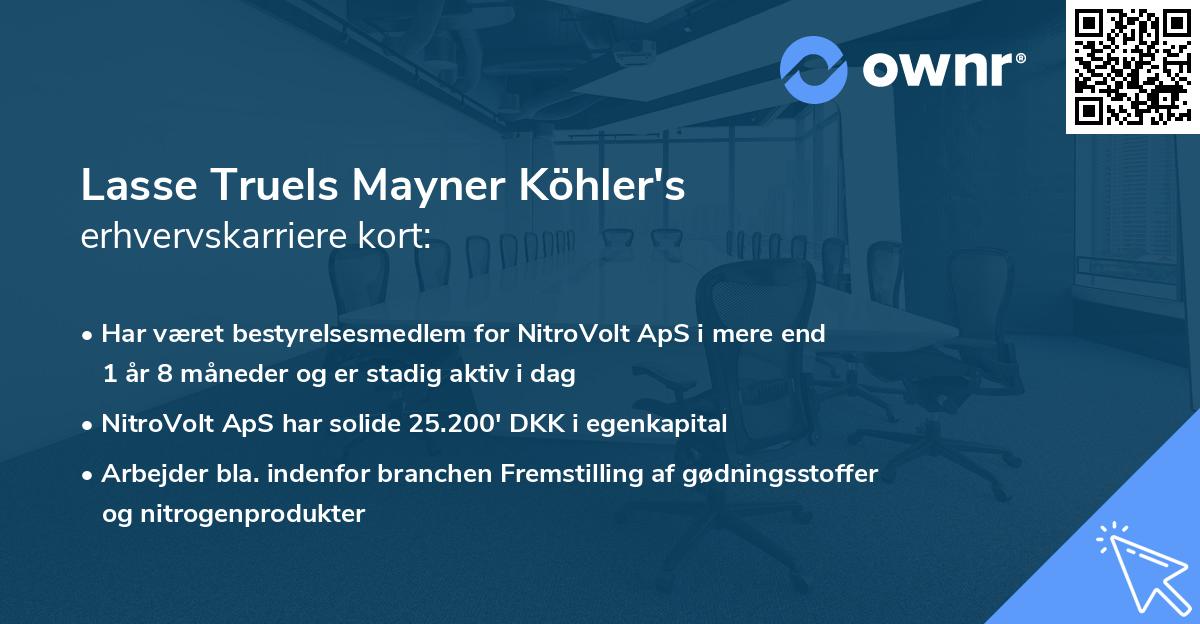 Lasse Truels Mayner Köhler's erhvervskarriere kort