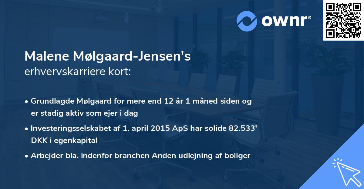 Malene Mølgaard-Jensen's erhvervskarriere kort