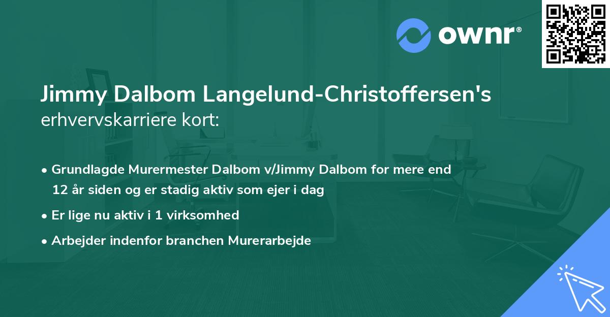 Jimmy Dalbom Langelund-Christoffersen's erhvervskarriere kort