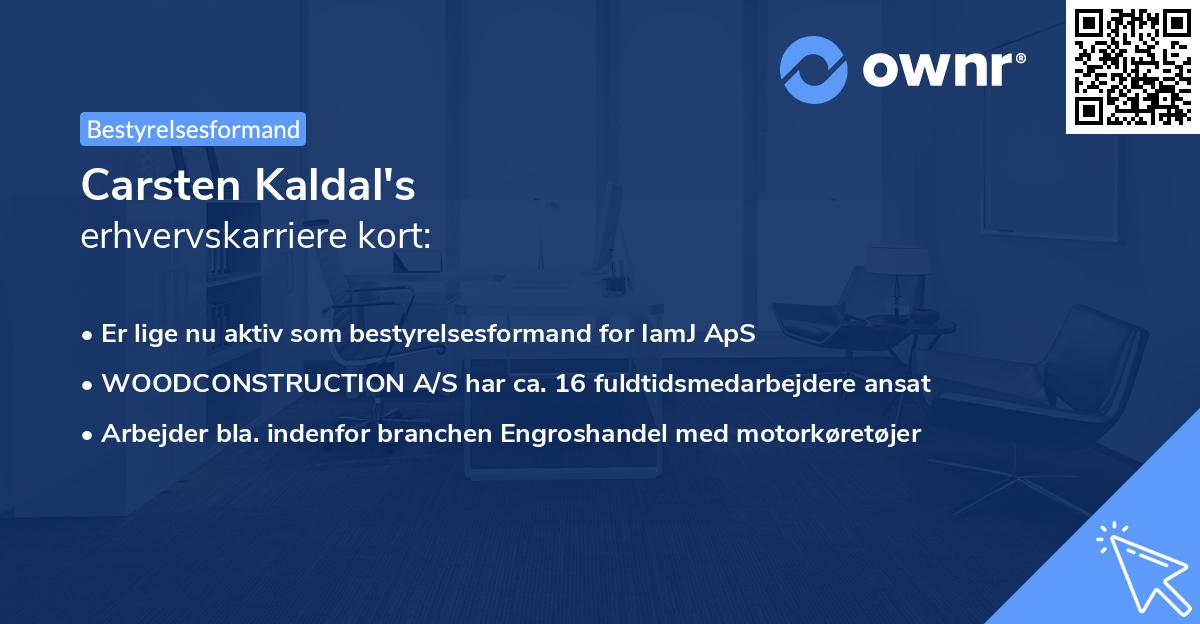 Carsten Kaldal's erhvervskarriere kort